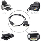 USB 2.0 Male to USB 2.0 Type-B Female Printer / Scanner Adapter Cable for HP, Dell, Epson, Length: 50cm
