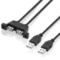 2 USB 2.0 Male to 2-port USB 2.0 Female with 2 Screw Holes Extension Cable, Length: 50cm, 2 USB 2.0 AM to 2 USB AF
