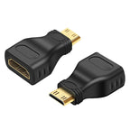 Gold Plated Mini HDMI Male to HDMI 19 Pin Female Adapter, Mini HDMI Male to HDMI Female