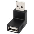 USB 2.0 AM to AF Adapter with 90 Degree Angle, 90 Degree Up Angled, 90 Degree Down Angled