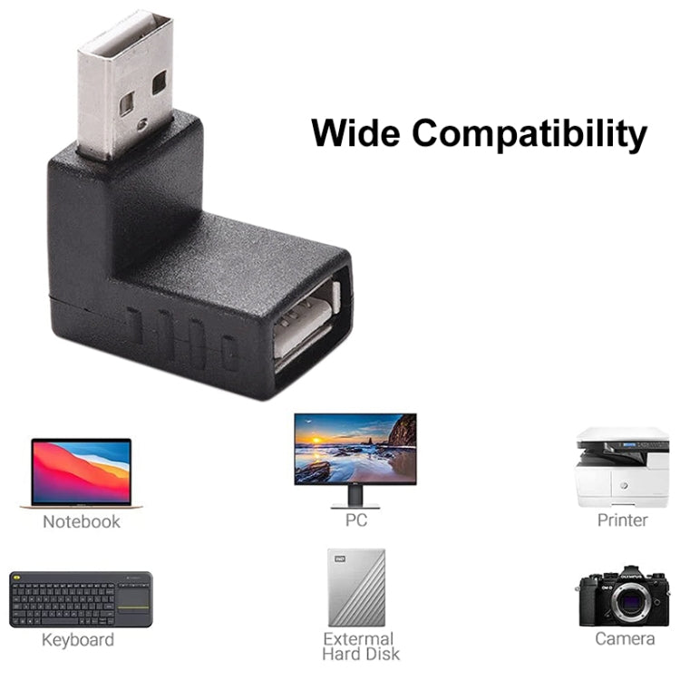 USB 2.0 AM to AF Adapter with 90 Degree Angle, 90 Degree Up Angled, 90 Degree Down Angled