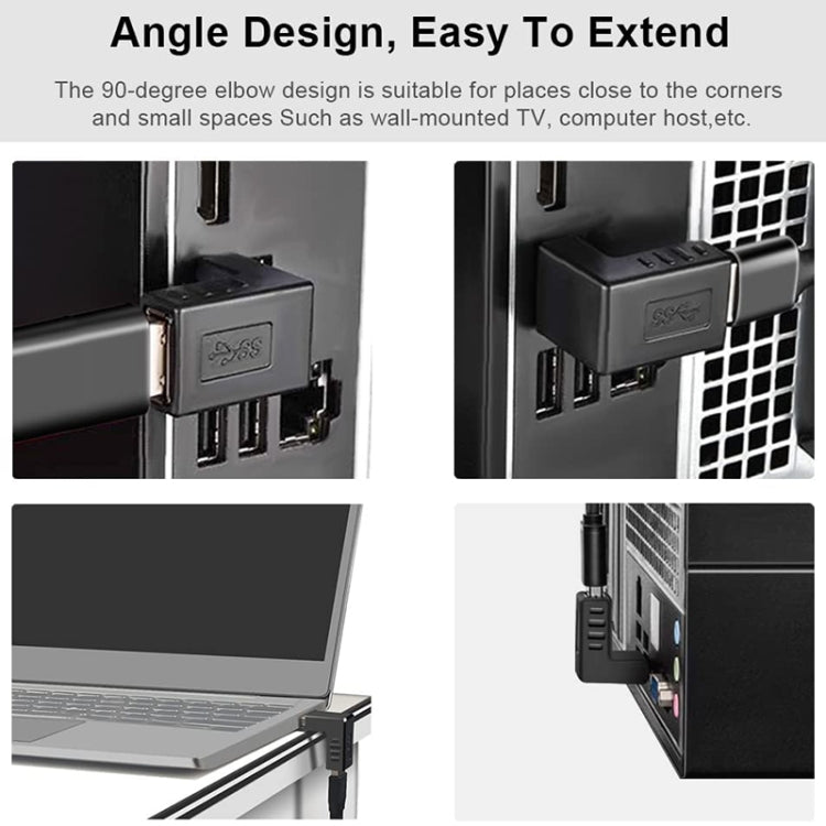 USB 2.0 AM to AF Adapter with 90 Degree Angle, 90 Degree Up Angled, 90 Degree Down Angled