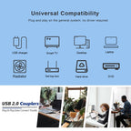 USB 2.0 AM to AF Adapter with 90 Degree Angle, 90 Degree Up Angled, 90 Degree Down Angled