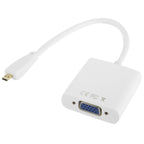 22cm Full HD 1080P Micro HDMI Male to VGA Female Video Adapter Cable with Audio Cable, Micro HDMI