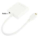 22cm Full HD 1080P Micro HDMI Male to VGA Female Video Adapter Cable with Audio Cable, Micro HDMI