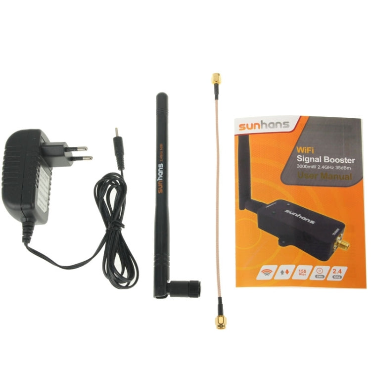 Sunhans SH24BTA-N 35dBm 2.4GHz 3W 11N/G/B WiFi Signal Booster WiFi Amplifier Wireless Repeater, SH24BTA-N