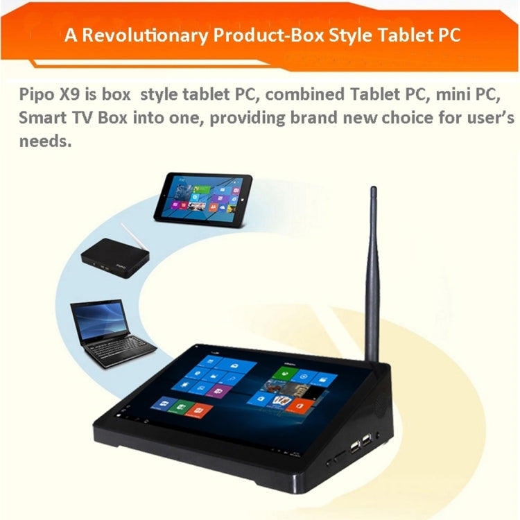 Pipo X9 TV Box 8.9 inch Touchscreen Android 7.0 Tablet Mini PC, RK3288, Quad Core 1.8GHz, RAM: 2GB, ROM: 32GB, Support WiFi / Bluetooth / Ethernet / HDMI / TF Card, Pipo X9