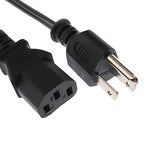 Universal US 3 Prong AC Power Cords for Desktop Computer Printer Monitor Plug, Cable Length: 1.2m, US Plug 2 Prong, Length: 1.2m