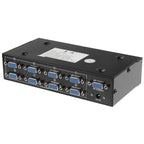 FJ-2508A 8 Port VGA Video Splitter High Resolution 1920 x 1440 Support 250MHz Video Bandwidth, 8 Ports Splitter Black