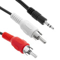 Normal Quality Jack 3.5mm Stereo to RCA Male Audio Cable, Length: 1.5m, Length: 1.5m