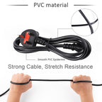 Big UK Plug Computer PC Power Cord 3 Pin Cable, Length:1.8m, 1.8m