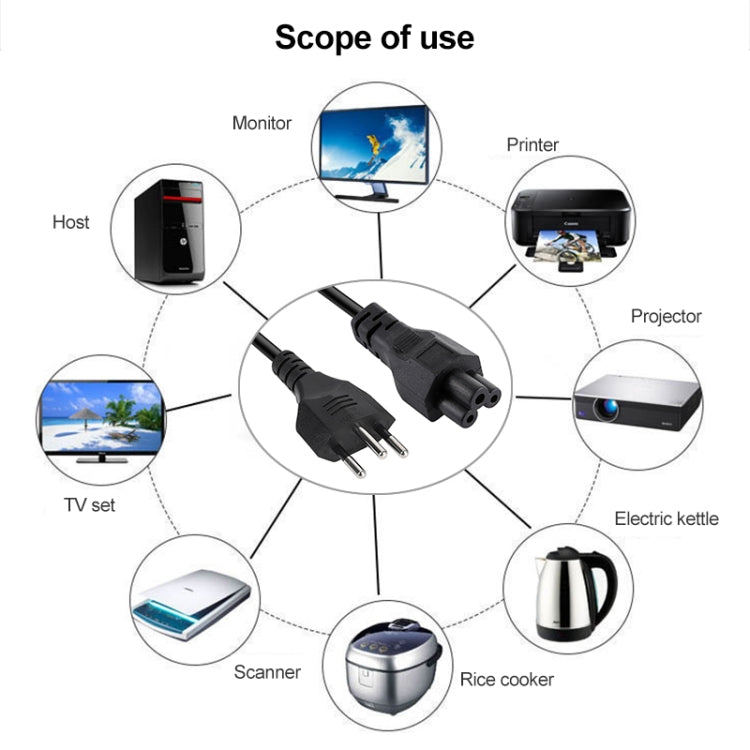 3 Prong Style Brazil Notebook AC Power Cord, Length: 1.5m ( OD6.8 ), 3 Prong Style Brazil, Length: 1.5m  (OD6.8)