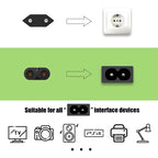 High Quality 2 Prong Style EU Notebook AC Power Cord, Length: 1.5m, 2 Prong Style EU Plug, Length: 1.5m
