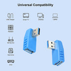 USB 3.0 AM to USB 3.0 AF Cable Adapter, Left Angle AM to AF(Blue), Left Angle AM to AF(Blcak)