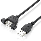 USB 2.0 AM to AF Mount Pannel Cable, Length: 30cm, AM to AF, Length: 30cm