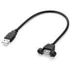 USB 2.0 AM to AF Mount Pannel Cable, Length: 30cm, AM to AF, Length: 30cm