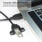 USB 2.0 AM to AF Mount Pannel Cable, Length: 30cm, AM to AF, Length: 30cm