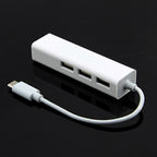 Type-C to 3 x USB and RJ45 Multi-function Adapter, Length: 13cm, 3 Port USB+RJ45
