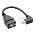 90 Degree Mini USB Male to USB 2.0 AF Adapter Cable with OTG Function, Length: 13cm, Right Augle Mini USB, 13cm