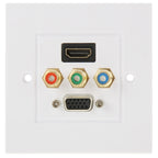 HDMI Female Plug + 3 RCA Female Plugs + VGA Female Plug Wall Plate Panel