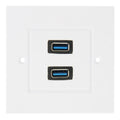 Dual USB 3.0 Female Plugs Home Wall Charger Plate Wall Plate Panel, 2 Ports USB 3.0