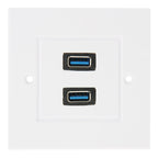 Dual USB 3.0 Female Plugs Home Wall Charger Plate Wall Plate Panel, 2 Ports USB 3.0