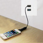 Dual USB 3.0 Female Plugs Home Wall Charger Plate Wall Plate Panel, 2 Ports USB 3.0