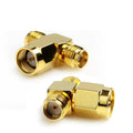 SMA Male to 2 SMA Female Adapter (T Type), Gold Plated, SMA Male to 2 SMA Female