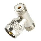 UHF Male to 2 x UHF Female Adapter, UHF Male