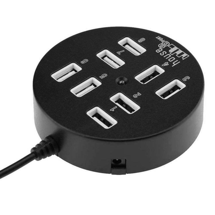 High Speed 8 Ports USB 2.0 Portable Round Hub, Length: 60cmRound Circular 8 Ports USB 2.0 Hub Multi-port Splitter Expansion Adapter for Laptop Notebook PC, Support 1TB Mobile HDD, Round Circular(White), Round Circular(Black)