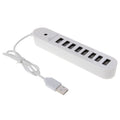 8 Ports USB 2.0 Portable Oval Hub, Length: 50cm, 8 Ports (White), 8 Ports (Black)