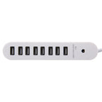 8 Ports USB 2.0 Portable Oval Hub, Length: 50cm, 8 Ports (White), 8 Ports (Black)