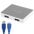 CR-H302 Mirror Surface 4 Ports USB 3.0 Super Speed 5Gbps HUB + 60cm USB 3.0 Transmission Cable, H302 White, H302 Black