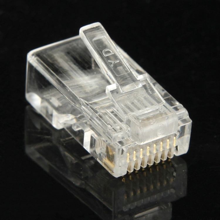 100pcs /Pack RJ45 Connector Modular Plug, Gold: 3u, Gold: 3u