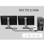 30cm DVI 24+5 Pin Male to 2 VGA Female Splitter Cable, DVI 24+5 Pin Male