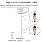 Digital Audio Optical Fiber Cable Toslink M to M, OD: 5.0mm, Length: 2m, 2m