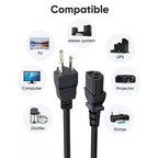 High Quality 3 Prong Style US Notebook AC Power Cord, Length: 1.8m, US Plug, 1.8m