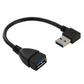 USB 3.0 Right Angle 90 Degree Extension Cable Male to Female Adapter Cord, Length: 18cm, Right Angle AM to AF, length: 18cm