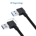USB 3.0 Right Angle 90 Degree Extension Cable Male to Female Adapter Cord, Length: 18cm, Right Angle AM to AF, length: 18cm