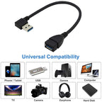 USB 3.0 Right Angle 90 Degree Extension Cable Male to Female Adapter Cord, Length: 18cm, Right Angle AM to AF, length: 18cm