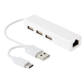 For Galaxy S8 & S8 + / LG G6 / Huawei P10 & P10 Plus / Xiaomi Mi6 & Max 2 and other Smartphones, 3 Port USB+RJ45+USB Male