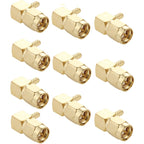 10 PCS Gold Plated Crimp SMA Male Plug 90 Degree Right Angle RF Connector Adapter for RG174 / RG316 / RG179 Cable, Crimp SMA Male Plug Right Angle