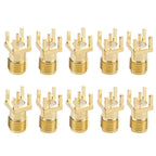 10 PCS Gold Plated SMA Female Panel Mount PCB Square Equally RF Connector Adapter, SMA Female