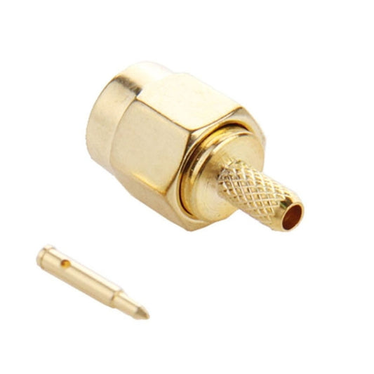 10 PCS Gold Plated Crimp SMA Male Plug Pin RF Connector Adapter for RG174 / RG316 / RG188 / RG179 Cable, Crimp SMA Male Plug