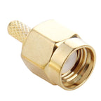 10 PCS Gold Plated Crimp SMA Male Plug Pin RF Connector Adapter for RG174 / RG316 / RG188 / RG179 Cable, Crimp SMA Male Plug