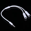 3.5mm Male to 2 Female Plug Jack Stereo Audio Cable for iPhone 6S & 6S Plus & 6 & 6 Plus & 5, iPad Air 2 & Air, Samsung, iPod Laptop, MP3, Length: 24cm, 3.5mm Male to 2 Female