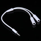 3.5mm Male to 2 Female Plug Jack Stereo Audio Cable for iPhone 6S & 6S Plus & 6 & 6 Plus & 5, iPad Air 2 & Air, Samsung, iPod Laptop, MP3, Length: 24cm, 3.5mm Male to 2 Female