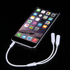 3.5mm Male to 2 Female Plug Jack Stereo Audio Cable for iPhone 6S & 6S Plus & 6 & 6 Plus & 5, iPad Air 2 & Air, Samsung, iPod Laptop, MP3, Length: 24cm, 3.5mm Male to 2 Female