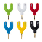 3.5mm Stereo Male to 3.5mm Headphone & Mic Female Splitter Adapter