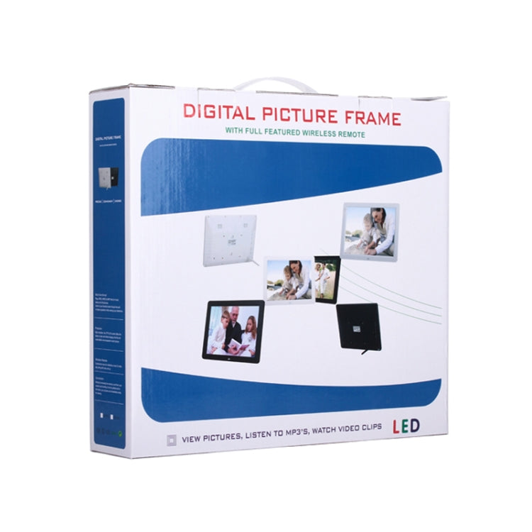 12.0 Inch LED Display Multi-media Digital Photo Frame with Holder / Music & Movie Player / Remote Control Function, Support USB / SD, Built in Stereo Speaker, 12.0 Inch